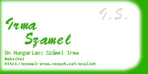irma szamel business card